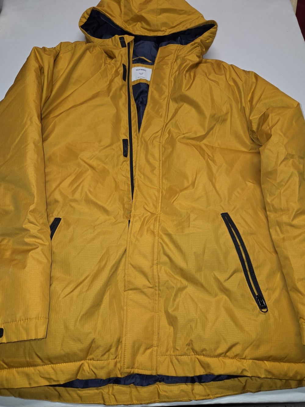 Old Navy Big Kids Size 18 Or XXL Y2k Style Yellow Puffer Jacket Hooded